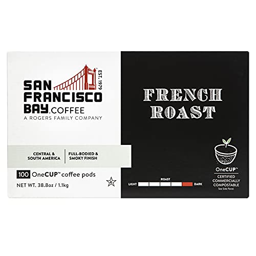 San Francisco Bay Compostable Coffee Pods - French Roast (100 Ct) K Cup Compatible including Keurig 2.0, Dark Roast