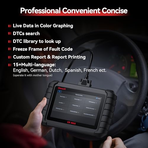 Bidirectional Scan Tool, OBD2 Diagnostic Scanner iCarsoft CR Max (Enhance Version) for All System, 27 Reset+Extra 38 Service-Oil/EPB/BMS/SAS/SRS/ABS etc. Active Test, 4-in-1 Live Graphing,Free Update