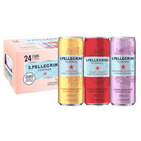 S.Pellegrino Essenza Flavored Mineral Water, Variety Pack Cans, 11.15 Fl Oz, Pack of 24