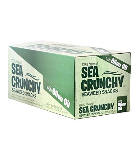 Sea Crunchy Roasted Seaweed Snack with Olive Oil (Pack of 24)