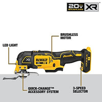 DEWALT 20V Max XR Oscillating Multi-Tool, Variable Speed, Tool Only (DCS356B)