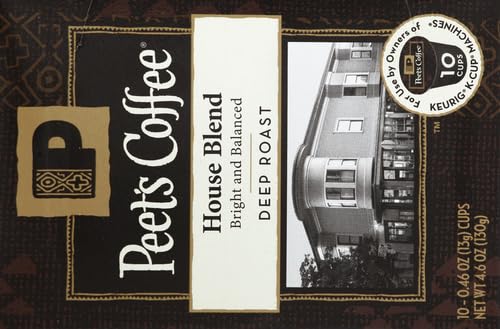 Peet’s Coffee House Blend K-Cup Coffee Pods for Keurig Brewers, Dark Roast, 10 Pods