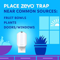 Zevo Flying Insect Trap, Fly Trap Captures Houseflies, Fruit Flies, and Gnats (1 Plug-in Base + 1 Cartridge)