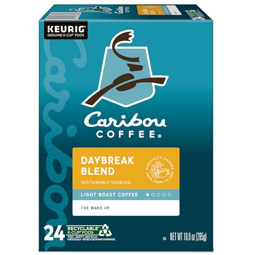 Caribou Coffee Daybreak Morning Blend, Keurig Single-Serve K-Cup Pods, Light Roast, 96 Count (4 Packs of 24)