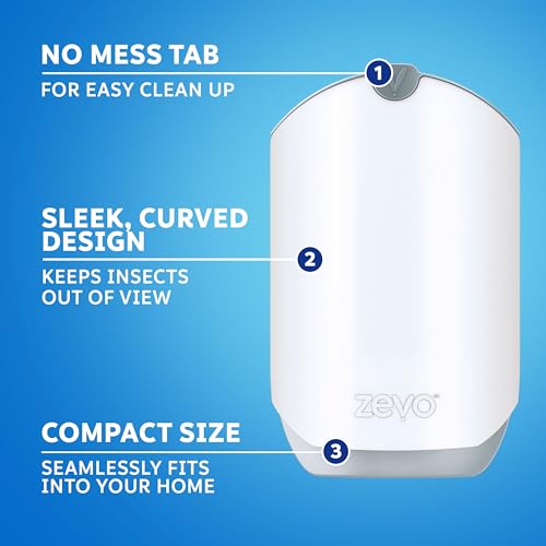 Zevo Flying Insect Trap, Fly Trap Captures Houseflies, Fruit Flies, and Gnats (1 Plug-in Base + 1 Cartridge)