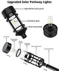 ILANCK Solar Pathway Lights 8 Pack, Bright Solar Lights Outdoor Waterproof IP65, LED Solar Garden Lights Metal Landscape Lighting for Yard, Path, Driveway