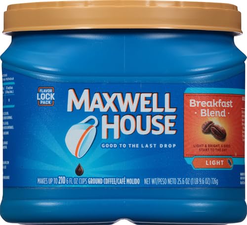 Maxwell House Breakfast Blend Light Roast Ground Coffee (25.6 oz Canister)