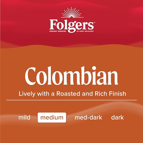 Folgers Colombian Decaf Medium Roast Coffee, 72 Keurig K-Cup Pods