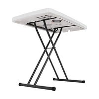 Lifetime 28241 Adjustable Folding Laptop Table TV Tray, 30 Inch, White Granite