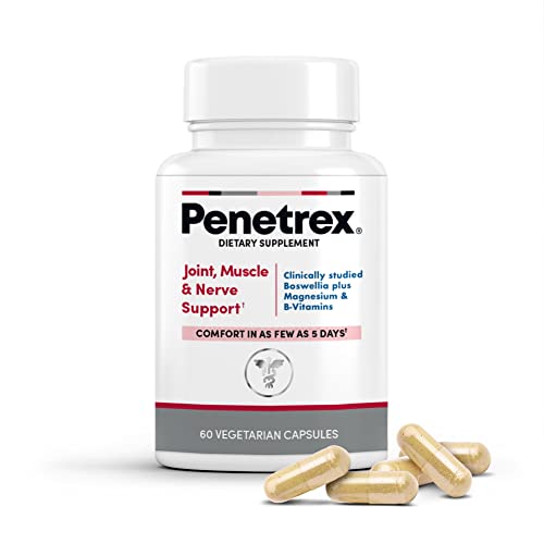 Penetrex Joint, Muscle & Nerve Support Supplement – Comfort in 5 Days with Advanced Boswellia Serrata Extract, Vitamin C, B, D & Magnesium Glycinate - 60 Fast-Acting Neuropathy Supplement Capsules