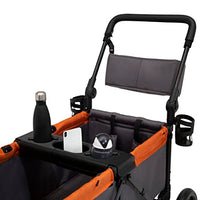 Jeep Sport All-Terrain Stroller Wagon by Delta Children - Includes Canopy, Parent Organizer, Adjustable Handlebar, Snack Tray & Cup Holders, Grey/Bonfire