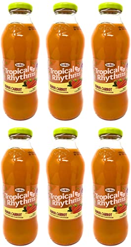 Grace Tropical Rhythms Guava Carrot Jamaican Fruit Juice 16oz, 6 Pack