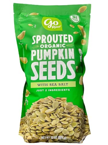 Go Raw Sprouted Organic Pumpkin Seeds with Sea Salt, 22 oz, 1.4 Pound Bag