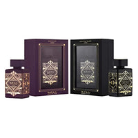 Lattafa Bade'e Al Oud 2-Piece Set for Unisex, (3.4 Oz Amethyst Eau De Parfum Spray + 3.4 Oz Oud for Glory Eau De Parfum Spray)