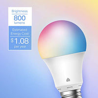 Kasa Smart Light Bulbs, Full Color Changing Dimmable Smart WiFi Bulbs Compatible with Alexa and Google Home, A19, 9W 800 Lumens,2.4Ghz only, No Hub Required, 4 Count (Pack of 1), Multicolor (KL125P4)