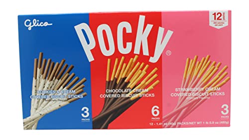 Pocky Chocolate Biscuit Sticks Variety Pack (12 Count, 1.06 LBS)