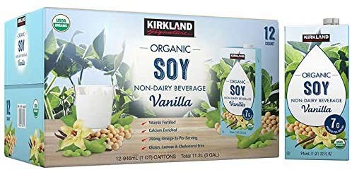 Kirkland Signature Organic Non-Dairy Vanilla Soy Beverage Cartons: 12 ct. (32 fl. oz)