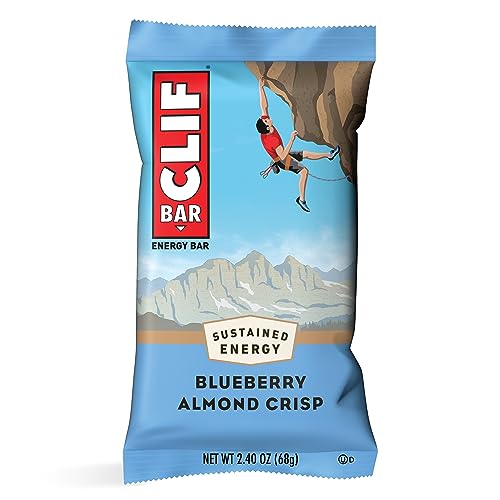 Clif Bar - Blueberry Almond Crisp - Made with Organic Oats - 11g Protein - Non-GMO - Plant Based - Energy Bars - 2.4 oz. (12 Pack)