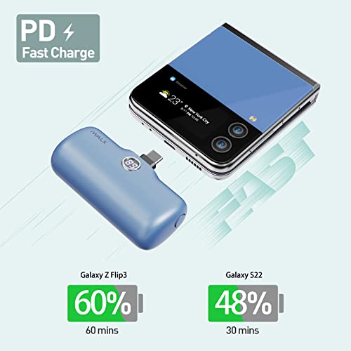 iWALK USB-C Portable Charger for iPhone 15: Mini 20W 4800mAh Wireless Power Bank Fast Charging Travel Battery PackCompatible with iPhone 15 Plus/15 Pro/15 Pro Max/iPad/AirPods Andriod Phone Samsung