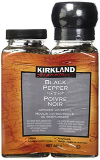 Kirkland Signature Black Pepper with Grinder, 6.3 oz, 2-count