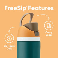 Owala FreeSip Insulated Stainless Steel Water Bottle with Straw for Sports and Travel, BPA-Free, 24-oz, Shy Marshmallow