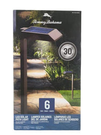 Tommy Bahama LED Solar Path Light - 6 Pack Die - Cast Aluminum Construction - 30 Lumens Each Lights for Pathway - Lights for Outside Solar and Waterproof