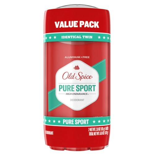 Old Spice Aluminum Free Deodorant for Men, High Endurance Pure Sport Scent, 3.0 oz (Pack of 4)