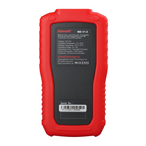 iCarsoft Multi-System Auto Diagnostic Tool MB V1.0 for Mercedes-Benz/Sprinter/Smart with Oil Reset (Red)