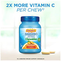 Emergen-C Immune+ Chewables 1000mg Vitamin C with Vitamin D Tablet, Immune Support Dietary Supplement for Immunity, Orange Blast Flavor - 42 Count