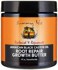 Sunny Isle Jamaican Black Castor Oil Root Repair Growth Butter 4oz | Restores & Revitalizes ALL Damaged Hair Types | Nutrient-Rich, Stimulates Hair Growth | Fights Dry, Itchy, Flaky Scalp