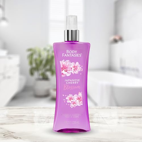 Body Fantasies Signature Fragrance Body Spray, Japanese Cherry Blossom, 8 Fluid Ounce, RED,Parfums De Coeur