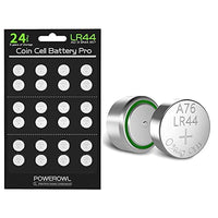 POWEROWL LR44 Batteries 24 Count, High Capacity AG13 357 303 SR44 L1154F A76 Premium Alkaline Battery 1.5V Button Coin Cell Batteries