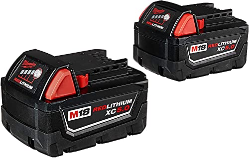 Milwaukee 48-11-1852 M18 REDLITHIUM XC 5 Ah Lithium-Ion Extended Capacity Battery (2-Pack)