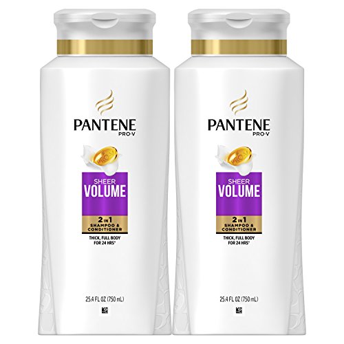 Pantene Sheer Volume 2 in 1 Shampoo and Conditioner 25.4 Fl Oz (Pack of 2)