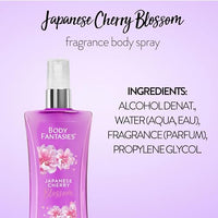 Body Fantasies Signature Fragrance Body Spray, Japanese Cherry Blossom, 8 Fluid Ounce, RED,Parfums De Coeur