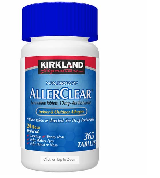 DIINGO Pill Bag (1pcs) with Bundle Kirkland Signature Non-Drowsy AllerClear Antihistamine 10mg 365 Tablets #529688 (1pcs). 12mil 3 x 2.75 inch. (1 Pair)