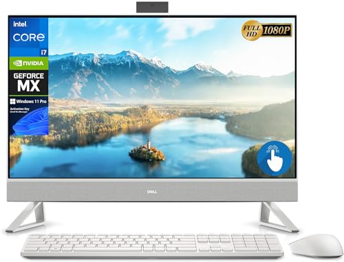 Dell Inspiron 7000-Series All in One 27" FHD Touchscreen Desktop Computer for Business, 13th Gen Intel 10-Core i7-1355U(Upto 5.0 GHz), 64GB RAM, 2TB SSD, NVIDIA GeForce MX550, WiFi 6E, Windows 11 Pro