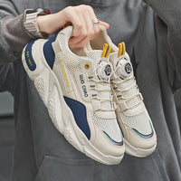 Mens Fashionable Chunky Sneakers - Ultra-Breathable Pillow Sole - Secure Non-Slip Grip - Durable for Outdoor Adventures - Comfortable Lace-Up Mens Shoes