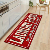 1pc Non Slip Laundry Room High Quality Runner Rug, Decor Non-Skid Comfort Standing Mat Machine Washable Text Design Laundry Mat, Floor Mats & Matting for Kitchen, Porch, Bathroom, Hotel, Commercial Laundry Rooms, And Home