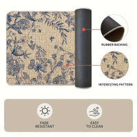 2pcs/set Sm:)e Flower Bird Leaves Kitchen Mats, Home Decor Low-Profile Kitchen Rugs For Floor - 17x29 Inches And 17x47 Inches