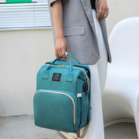 Lamroro Moire Diaper Bag Backpack, Soft Shell, Multifunctional, Large Capacity, Travel Backpack with Changing Station, Sunshade, Breathable Mosquito Net, Zipper Closure, Mixed Color, Polyester Fiber, with Utility Pocket, for