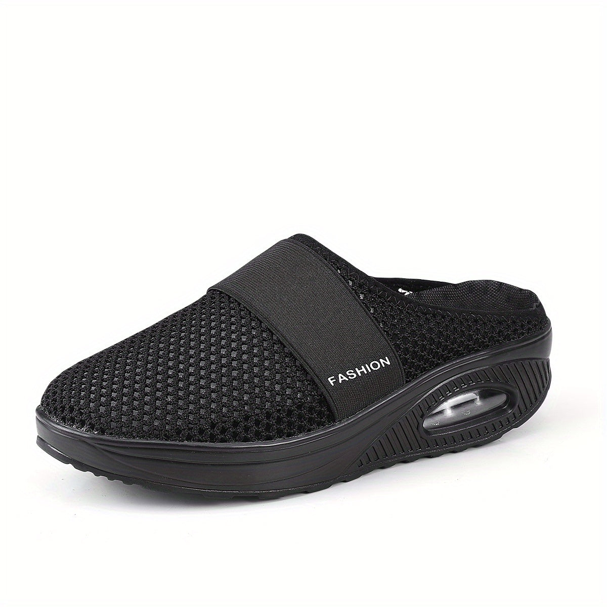 Women's Flying Woven Mesh Sandals, Casual Air Cushion Sole Mules, Breathable & Lightweight Mule Sneakers