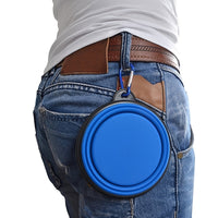 Portable Foldable Pet Bowl with Black Frame, 11.83oz TPR Dog Food Dish for Outdoors