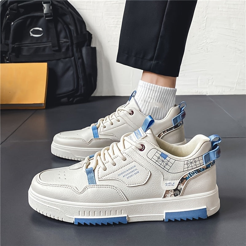 Men's Trendy Skate Shoes, Graphic Print Non-Slip Sneakers, Men's Footwear