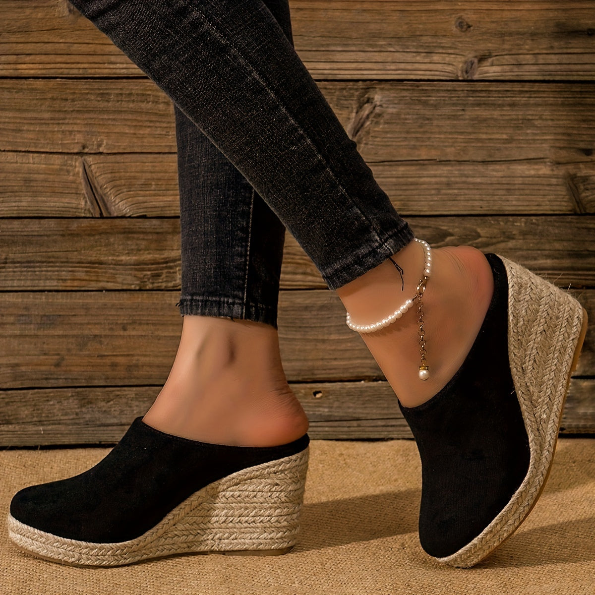 Chic Espadrille Wedge Sandals for Women - Comfortable Closed Toe Design, Easy Slip-On Access, Ideal for Casual Summer Wear & Stylish Outfits