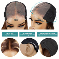 Glueless Wigs Human Hair Pre Cut Lace 4/27 Highlight Ombre Straight Lace Front Wig Human Hair 180% Density 5X5 HD Honey Blonde Lace Front Wig Human Hair For Women Pre Plucked With Baby Hair