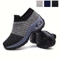 [Air Cushion Sole Sneakers] Lightweight Mesh Women's Air Cushion Sole Chunky Sneakers - Low Top Running Shoes - Women's Footwear