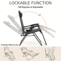 Set Of 2 Zero Cravity Lounge Chairs, Ergonomic Adjustable Lying Angle Sturdy Steel& Mesh Support