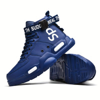 Men's Easily Wiped Clean Skate Shoes With Good Grip, High Top Trainers Fashion Sneakers Breathable Lace-up Outdoor Shoes, Men's Footwear
