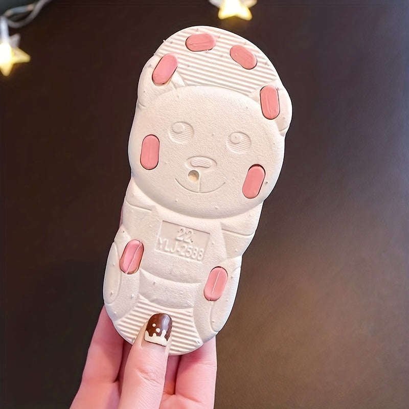Girls Baby Flower Trendy Breathable Closed Toe Sandals, Lightweight Soft Sandals Crib Shoes For Indoor Outdoor Spring